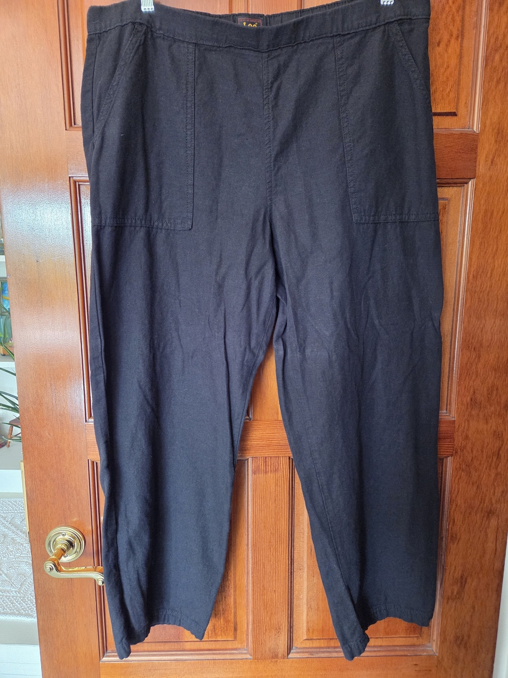 Lee Black Women's Straight-Leg Linen Casual Trousers